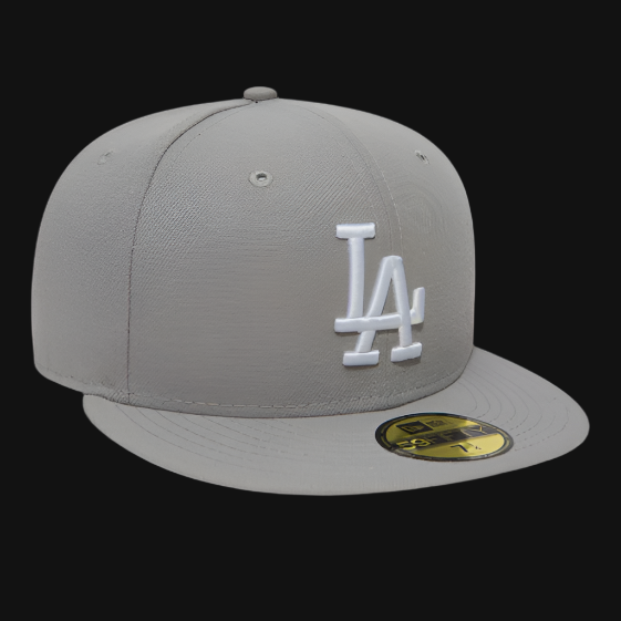 LA Dodgers MLB Basic Grey 59FIFTY Fitted Cap side