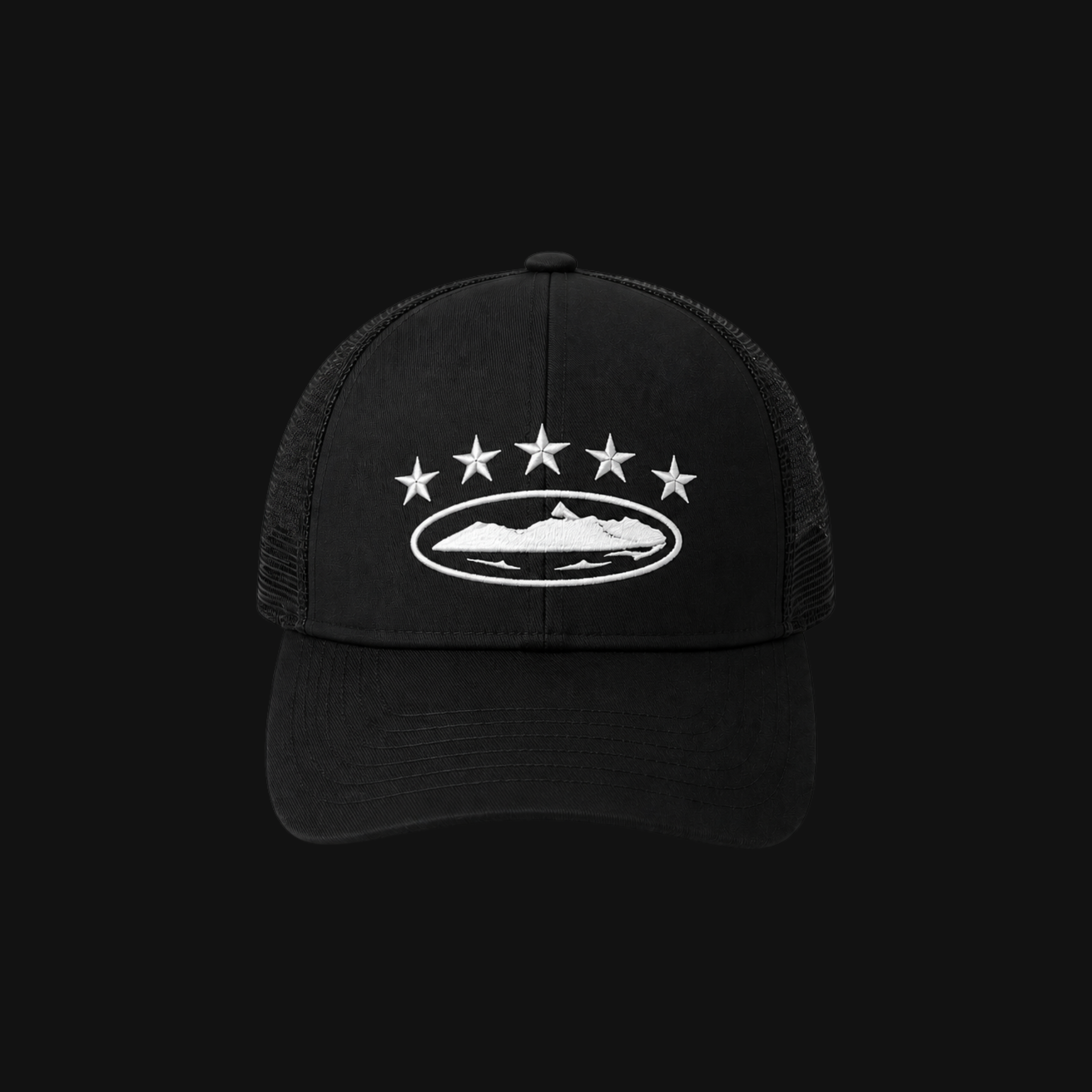 Corteiz 5 Starz Alcatraz Black Trucker Cap - Limited Edition CRTZ